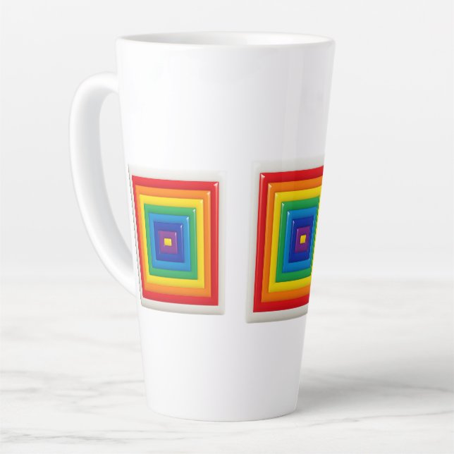 Taza De Café Latte Bright Geometric Pop Art  (Ángulo izquierdo)