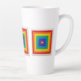 Taza De Café Latte Bright Geometric Pop Art 
