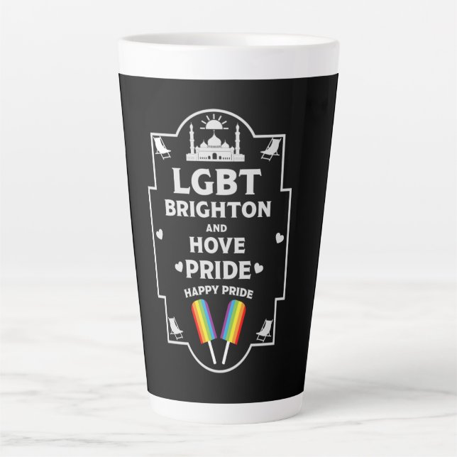 Taza De Café Latte Brighton y Hove orgullo (Anverso)