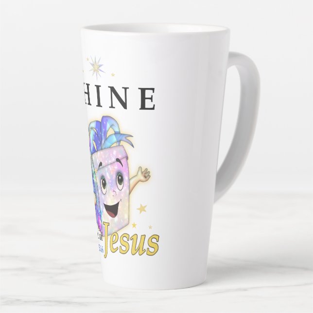 Taza De Café Latte Brilla la luz (Ángulo derecho)