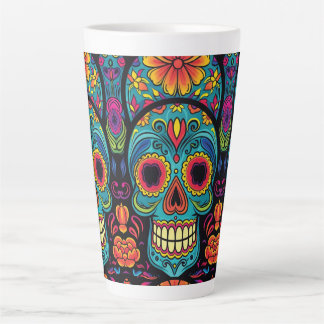 Taza De Café Latte Brillante Día del Fiesta Muerto por el Azúcar de A