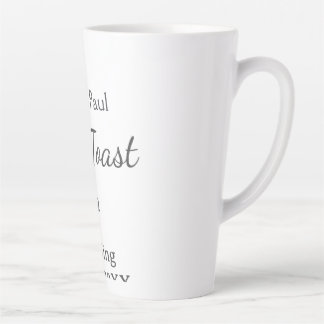 Taza De Café Latte Brindemos por la boda nombre fecha pareja sencilla
