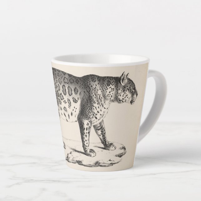 Taza De Café Latte Brodtmann Leopard Sketch (Ángulo derecho)