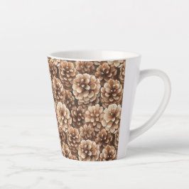 Taza De Café Latte Brown Pine Cones  