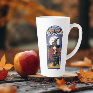 Taza De Café Latte Bruja Art Nouveau