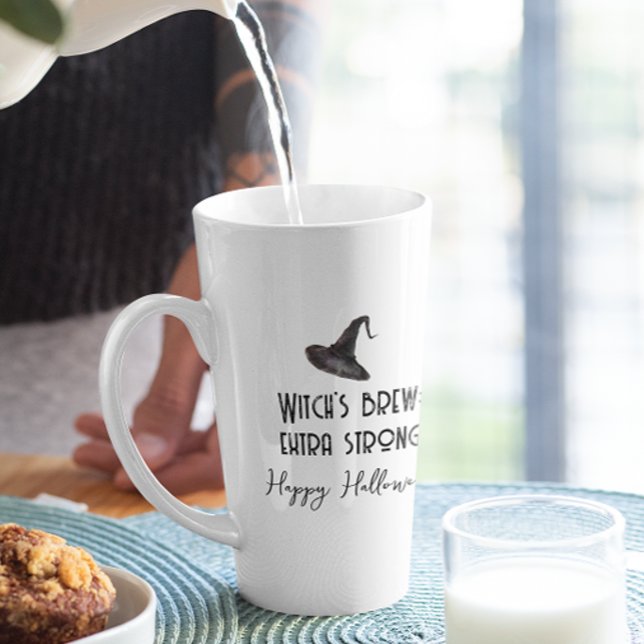 Taza De Café Latte Bruja Brew White Halloween (Subido por el creador)