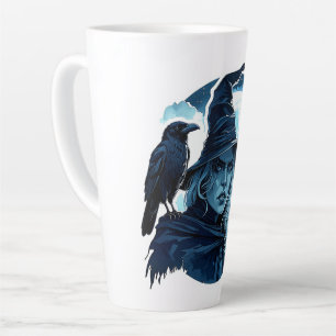 Taza De Café Latte Bruja con un Raven - Halloween Fan Fun 2