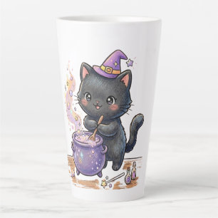 Taza De Café Latte Bruja Linda Cerveza de Gato Negro Poción Mágica Ha