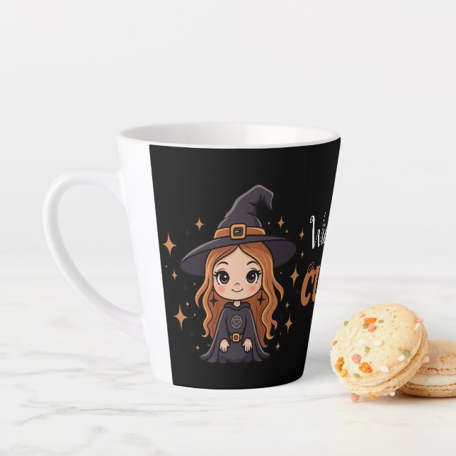 Taza De Café Latte Bruja malvada de Halloween | Spooky Adorable (In situ)
