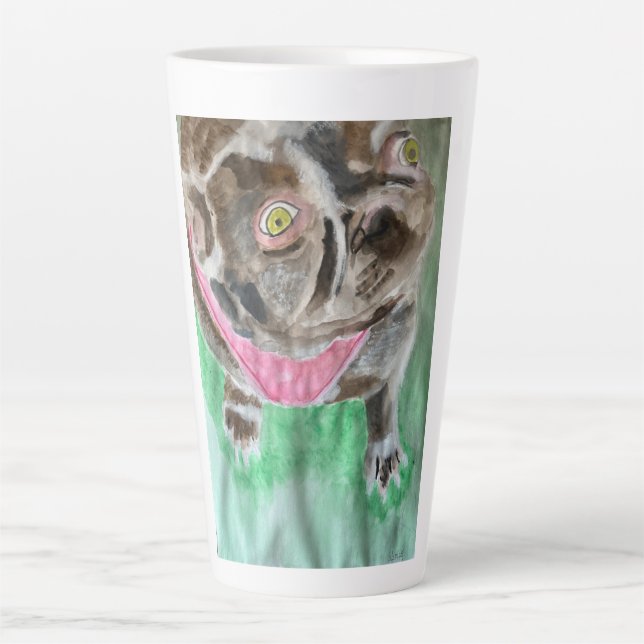 Taza De Café Latte Bruno el bulldog (Anverso)