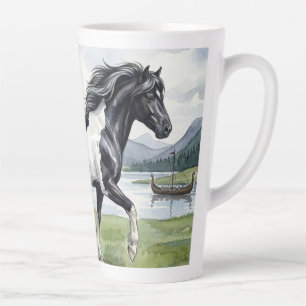 Taza De Café Latte Brunskjottur Pinto negro islandés