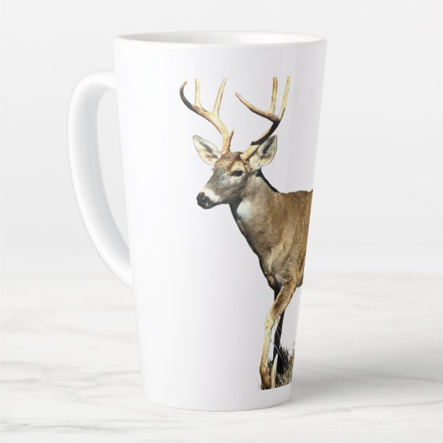 Taza De Café Latte Buck de ciervo con cola blanca (Ángulo izquierdo)