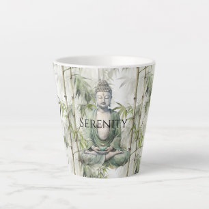 Taza De Café Latte Buda Serenidad de Bambú Verde