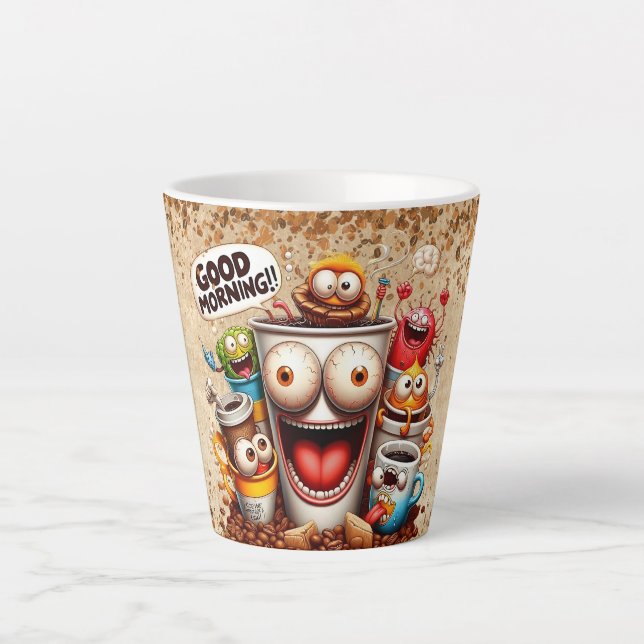 Taza De Café Latte buen café de la mañana (Anverso)