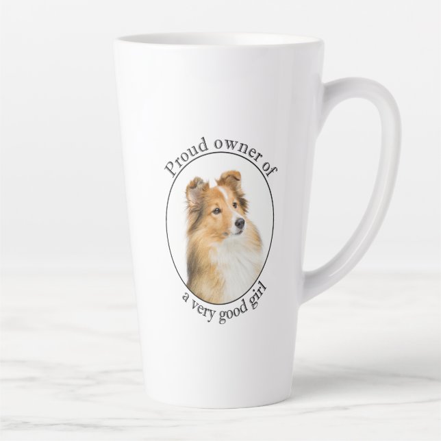 Taza De Café Latte Buen Chica Sheltie (Derecha)