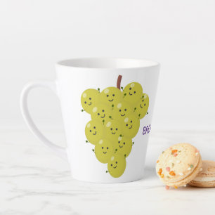 Taza De Café Latte Buen ilustracion de uvas personalizados