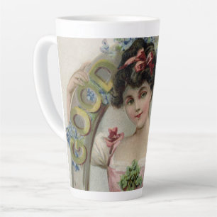 Taza De Café Latte Buena Suerte - Tarjeta Vintage del Día de San Patr