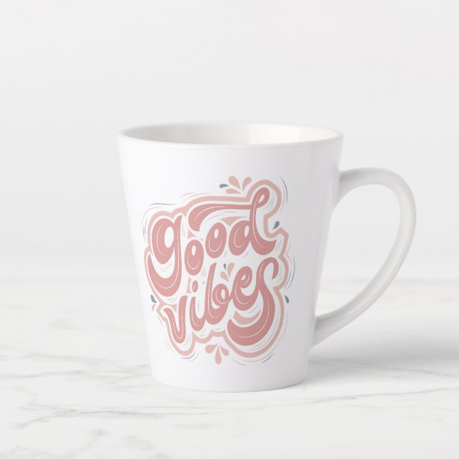 Taza De Café Latte Buenas Vibraciones (Derecha)