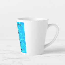 Taza De Café Latte Buenas vibraciones Piscina Azul transparente Foto 