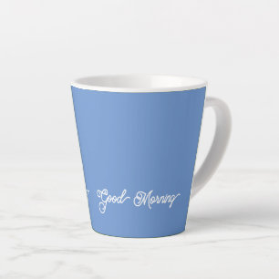 Taza De Café Latte Buenos días azul suave
