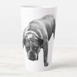 Taza De Café Latte Buenos Días Con Un Bulldog Vigilante