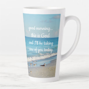 Taza De Café Latte "Buenos días, este es Dios" café gigante Mug
