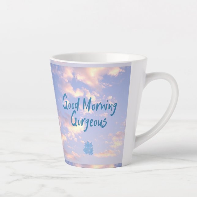 Taza De Café Latte Buenos días magnífica Mug (Derecha)