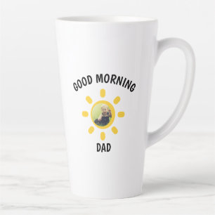 Taza De Café Latte Buenos Días Papá Foto Personalizada