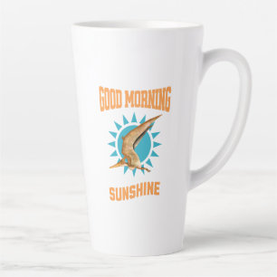 Taza De Café Latte Buenos Días Pterodáctilo Sol Dinosauri