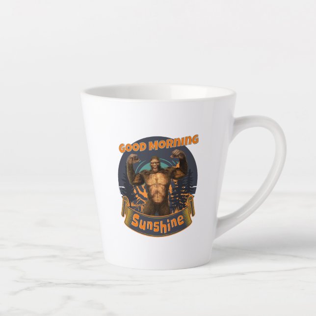 Taza De Café Latte Buenos Días Sol Funny Bigfoot (Derecha)