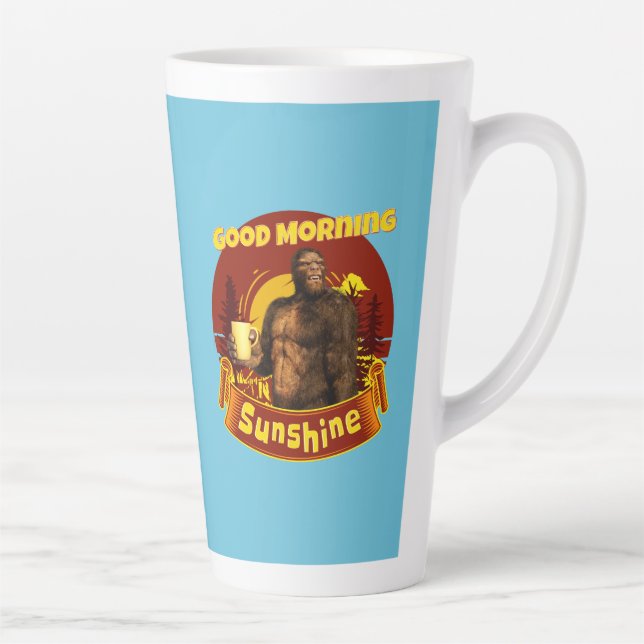 Taza De Café Latte Buenos Días Sol Funny Bigfoot (Derecha)