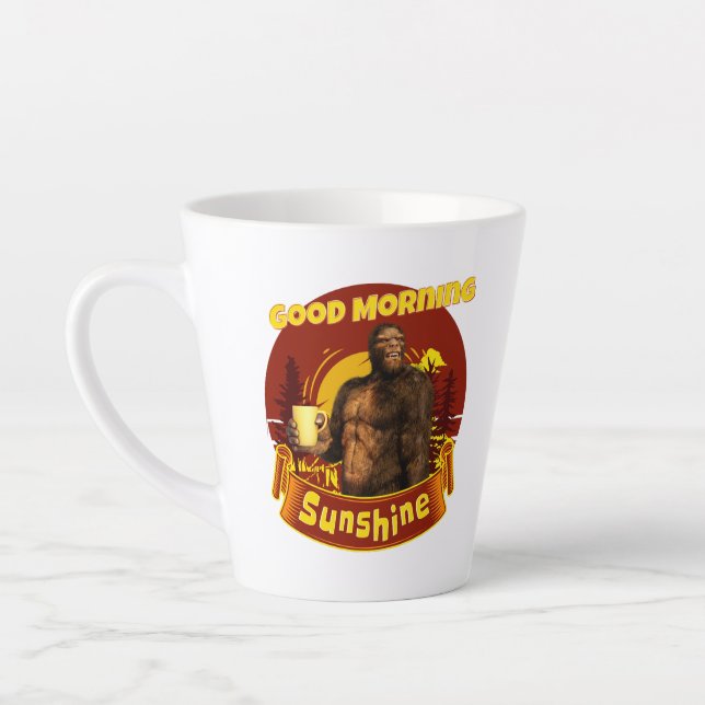 Taza De Café Latte Buenos días Sunshine Funny Bigfoot (Izquierda)