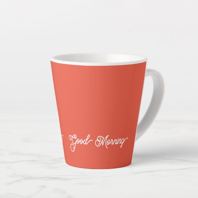 Taza De Café Latte Buenos días Tangerine (Ángulo derecho)