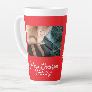 Taza De Café Latte Buenos Navidades Buenos días, foto, texto, reempla