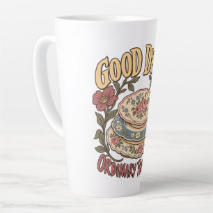 Taza De Café Latte Buenos platos martes ordinarios loza floral