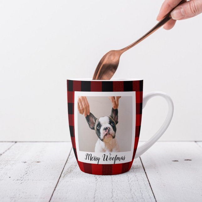 Taza De Café Latte Búfalo Rojo Tapado Y Woofmas De Cerezo Con Foto De (Subido por el creador)
