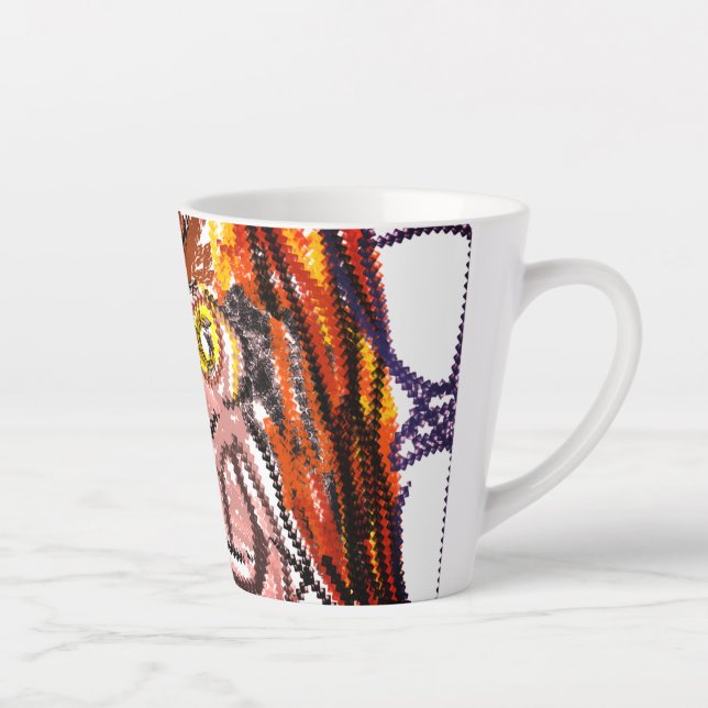 Taza De Café Latte Búho alegría otoñal (Derecha)