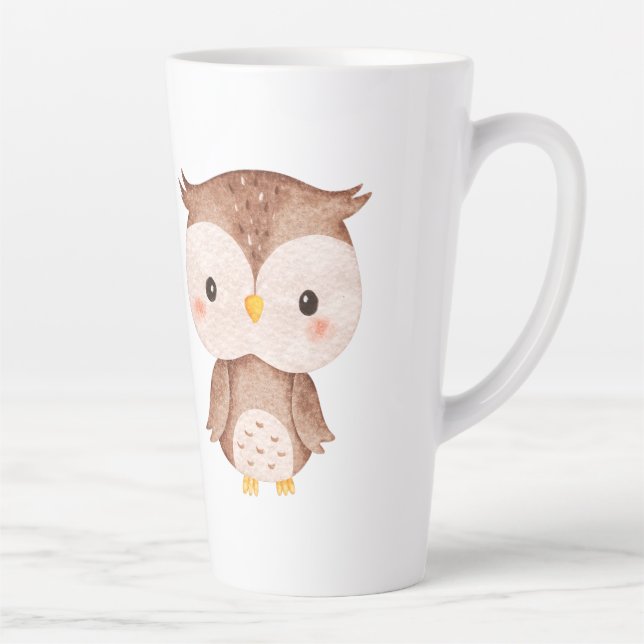 Taza De Café Latte Búho lindo (Derecha)