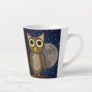 Taza De Café Latte Búho nocturno