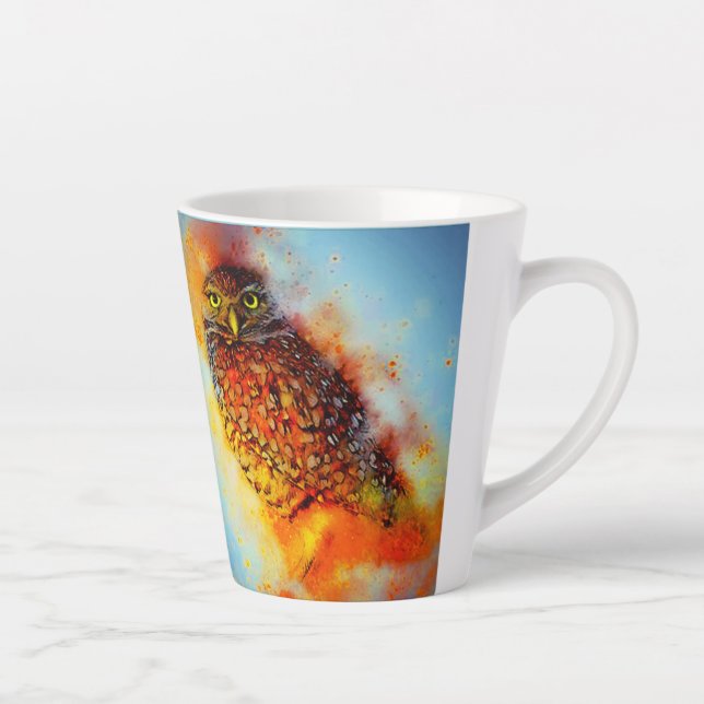 Taza De Café Latte búho salpicado (Derecha)