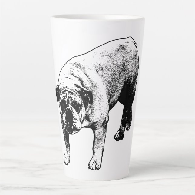 Taza De Café Latte Bulldog Crisp Noel (Anverso)