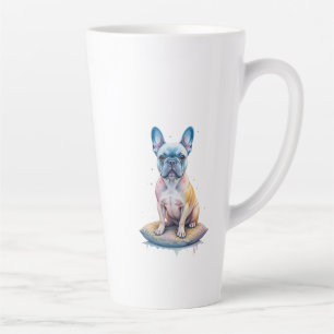 Taza De Café Latte Bulldog Francés Colorido y Artístico