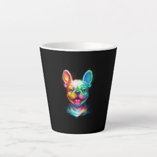 Taza De Café Latte Bulldog francés feliz cara sonriente