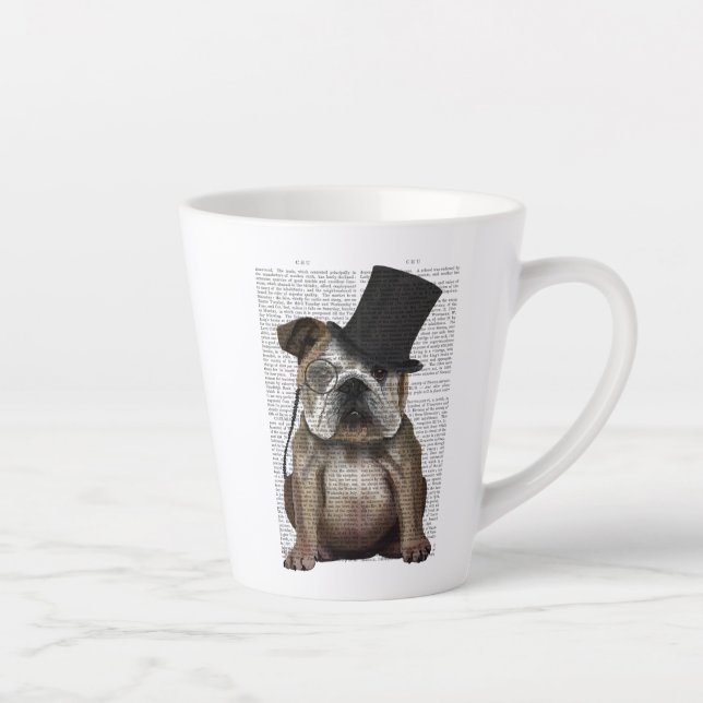 Taza De Café Latte Bulldog inglés, hebilla formal y Gorra (Derecha)