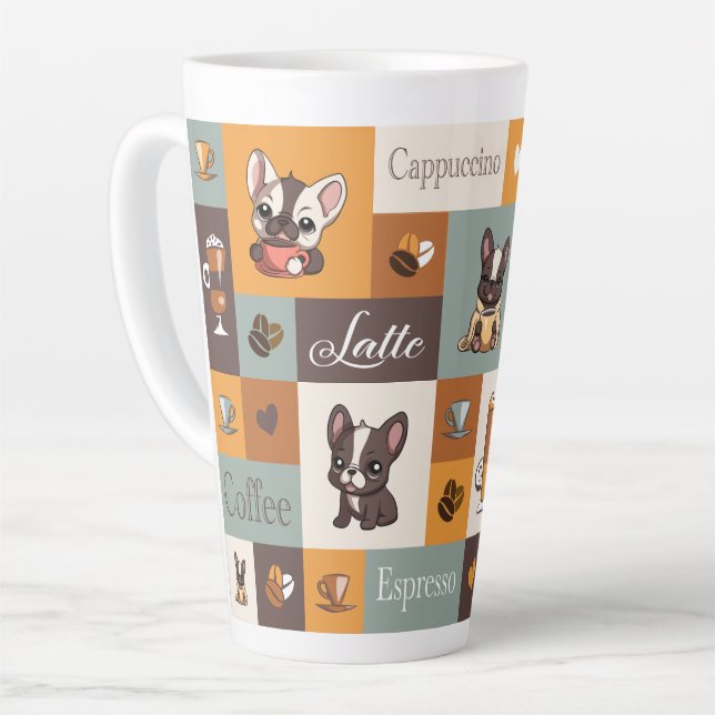 Taza De Café Latte Bulldog lindo café amor (Ángulo izquierdo)
