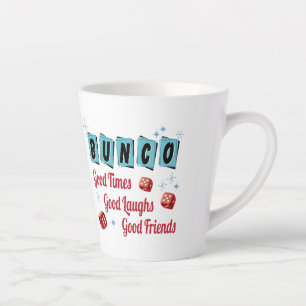Taza De Café Latte Bunco Good Times Friendly Dice Retro