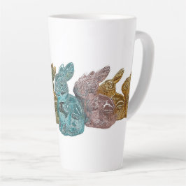 Taza De Café Latte Bunnies de vidrio