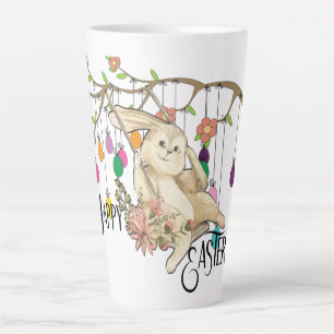 Taza De Café Latte Bunny celebra el Día de Pascua