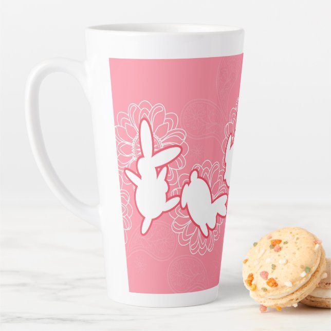 Taza De Café Latte Bunny Hop Fun Latte Mug (In situ)
