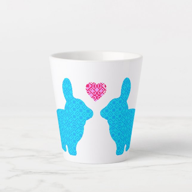 Taza De Café Latte Bunny Love (Anverso)